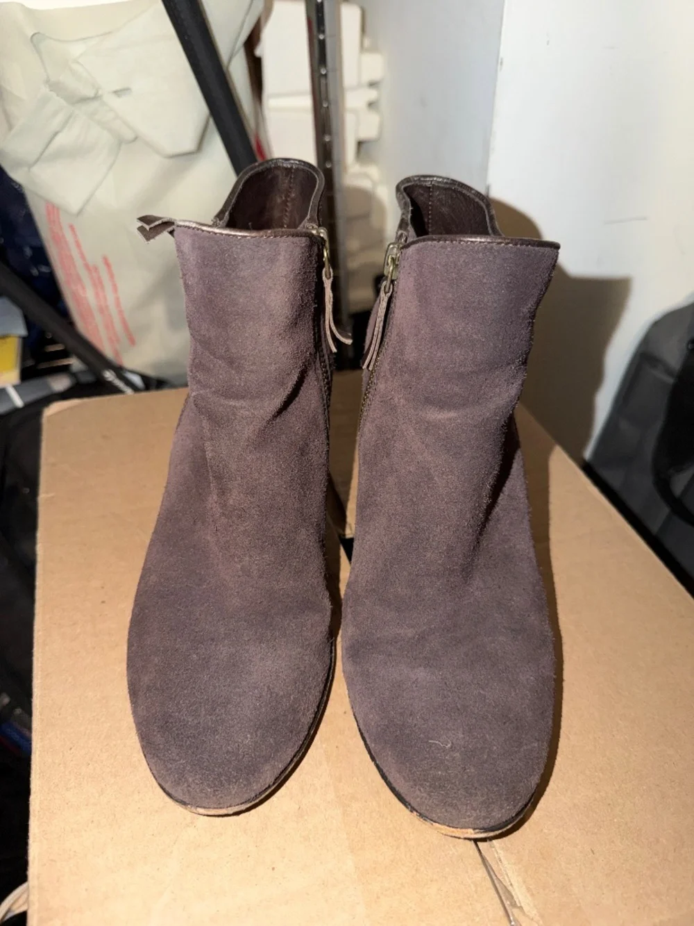 Cole haan eggplant suede ankle booties